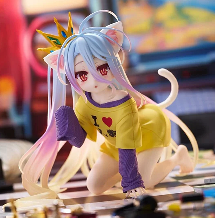 No Game No Life Desktop Cute Shiro (Cat Ear T-Shirt Ver.) Figure