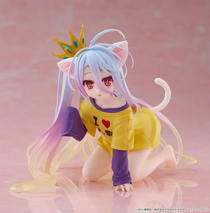 No Game No Life Desktop Cute Shiro (Cat Ear T-Shirt Ver.) Figure