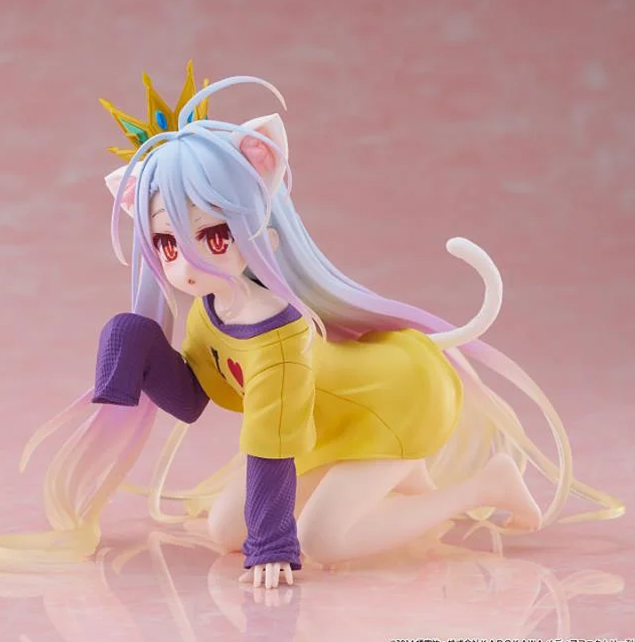 No Game No Life Desktop Cute Shiro (Cat Ear T-Shirt Ver.) Figure