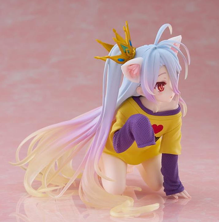 No Game No Life Desktop Cute Shiro (Cat Ear T-Shirt Ver.) Figure